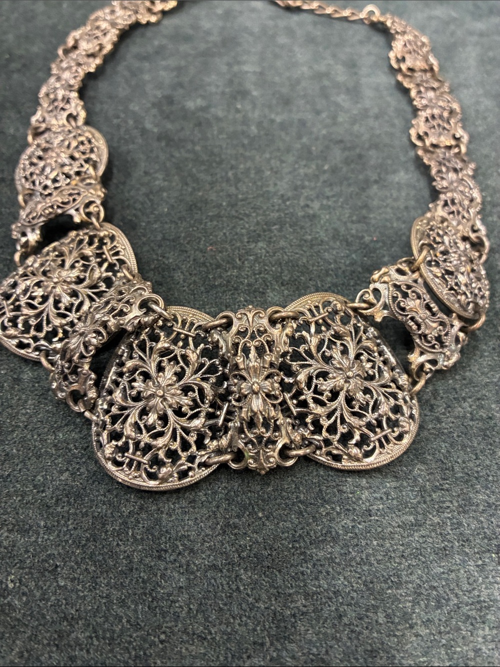 Napier silver-tone filigree bib necklace - Picture 5 of 5